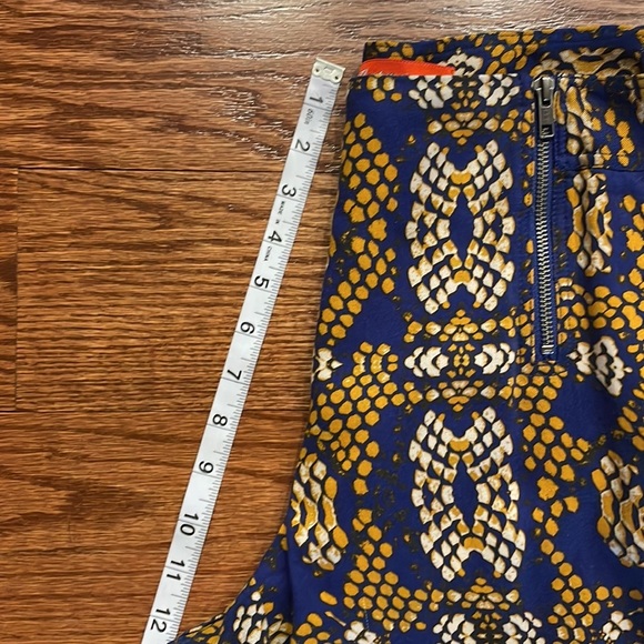 Cartonnier Anthropologie Collete Sampa wide crop pants snakeskin blue yellow 8 - Picture 14 of 17